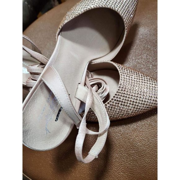 Jeffrey Campbell Women's Blush Zivote Rhinestone Pointed-Toe Slingback Pumps 8 - Picture 6 of 6